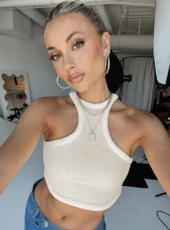 Princess Polly Feya Cord Dip Tank Cream