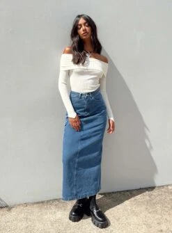 Princess Polly Harben Denim Maxi Skirt