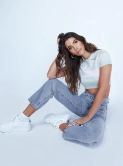 Princess Polly Olivia Double Waistband Wide Leg Jeans Denim