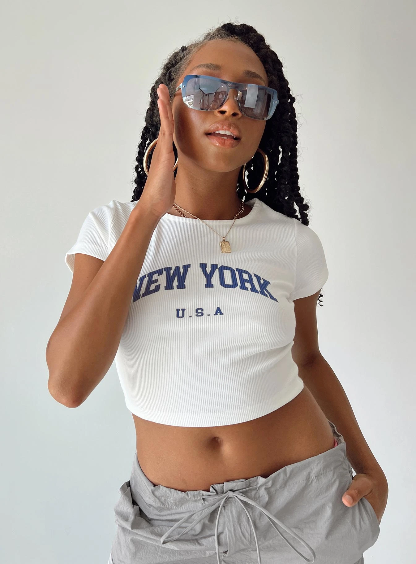 New York Baby Tee White 1 New York Baby Tee White