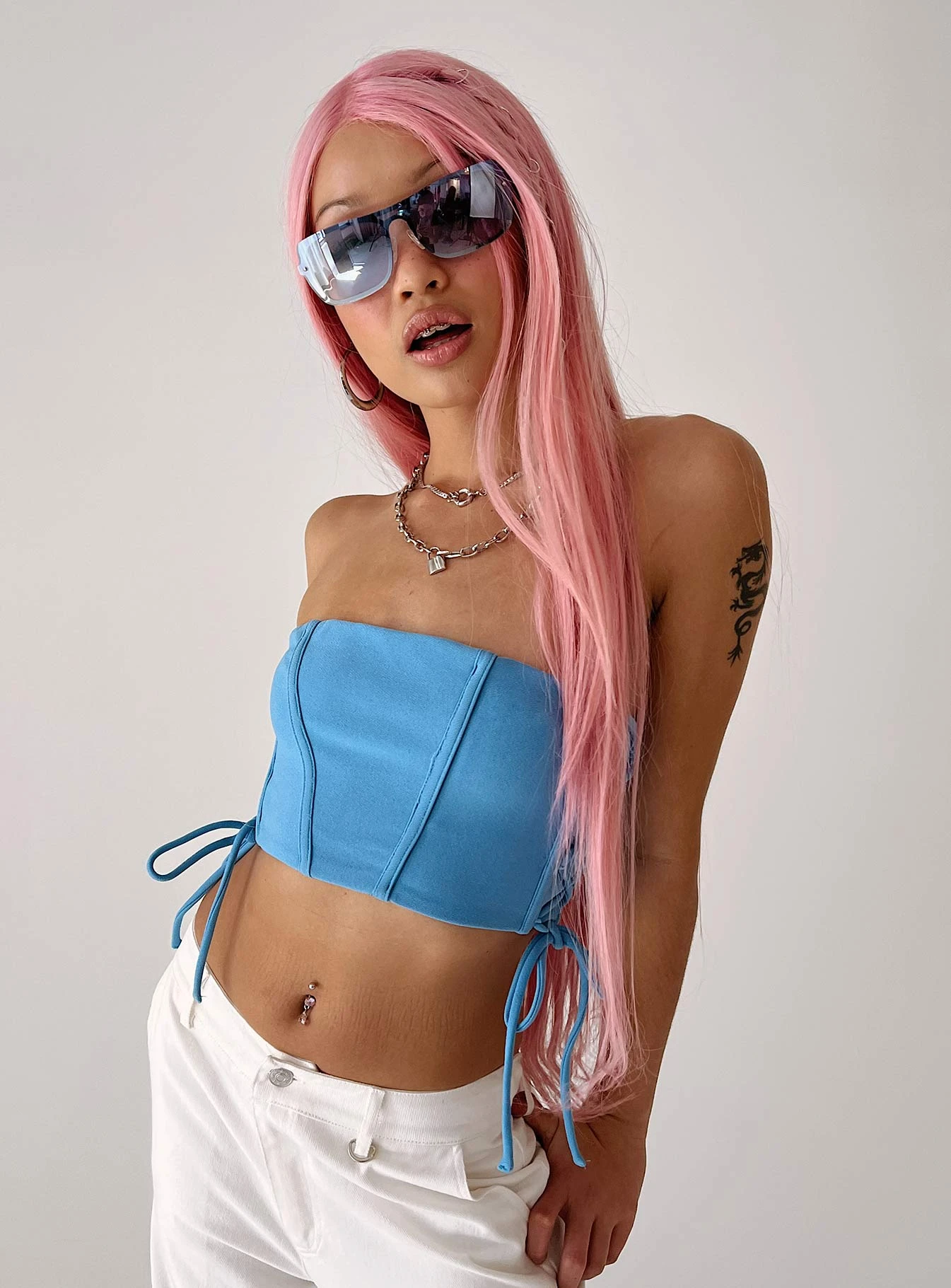 Princess Polly Mylor Strapless Top Blue 1 Princess Polly Mylor Strapless Top Blue