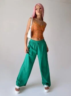Princess Polly Louis Pants Green