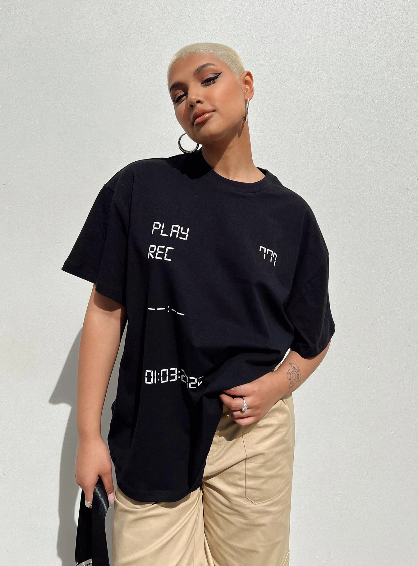 Recording Oversize Tee Black 7 Recording Oversize Tee Black - Image 7