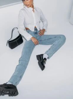 Princess Polly Zamora Straight Leg Denim Jeans