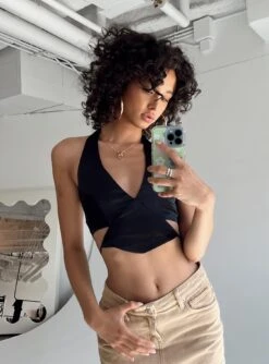 Princess Polly Josiah Top Black