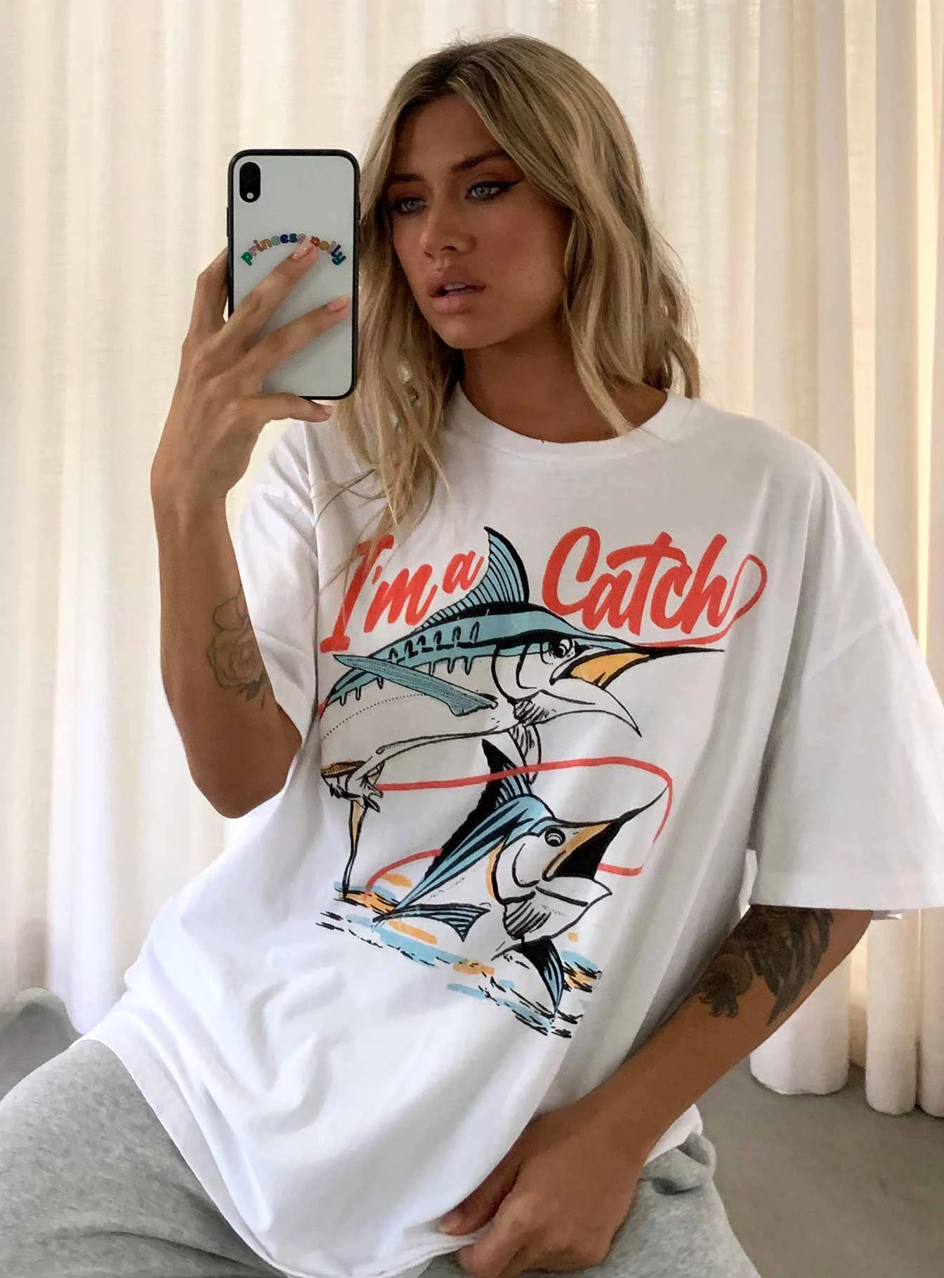 I'm A Catch Oversized Tee White 1 I'm A Catch Oversized Tee White