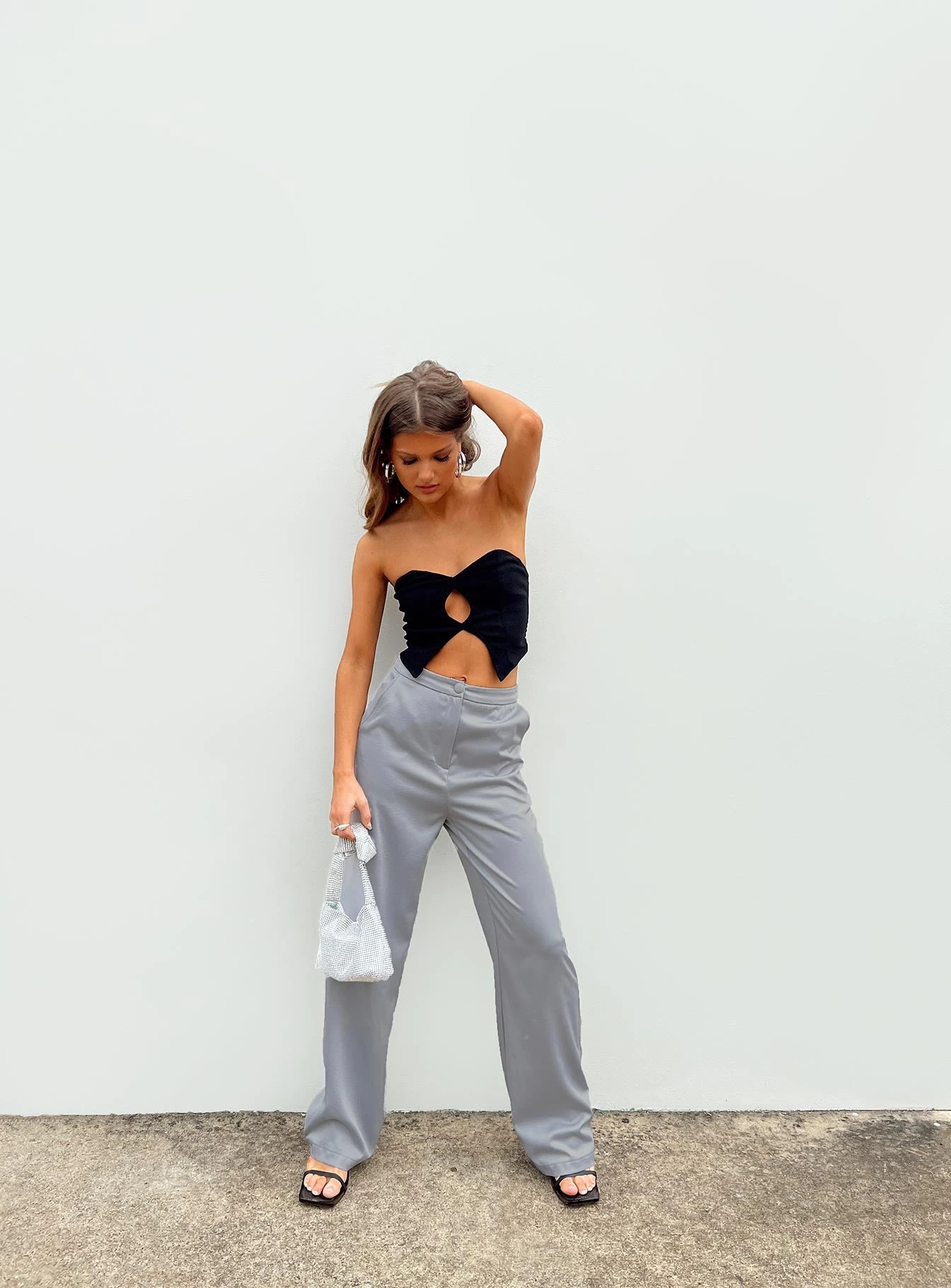 Princess Polly Vinnie Pants Grey 1 Princess Polly Vinnie Pants Grey