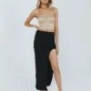 Princess Polly Janice High Waist Slit Maxi Skirt Black