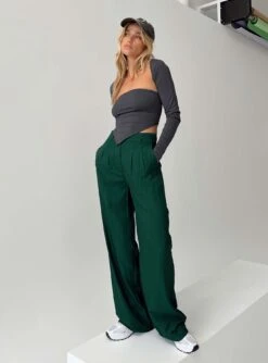 Princess Polly Kacey Pants Forest Green