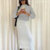 Princess Polly Abercairn Knit Maxi Skirt White