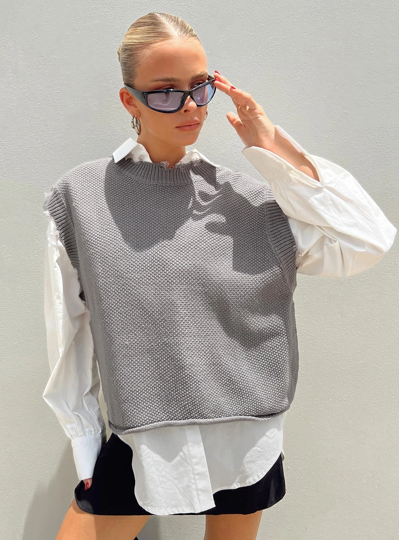 Princess Polly Adler Knit Vest Grey 1 Princess Polly Adler Knit Vest Grey