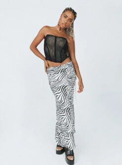 Princess Polly Ziggy Maxi Skirt Black / White