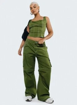 Princess Polly Dobson Pants Green