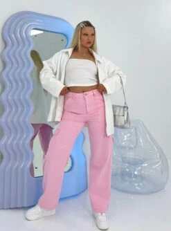 Princess Polly Adelaide Cargo Jeans Pink