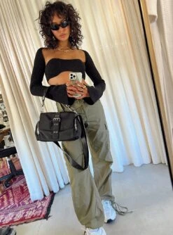 Princess Polly Poplar Cargo Utility Pants Khaki