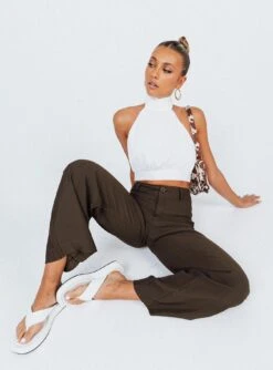 Princess Polly Stephie Pants Brown