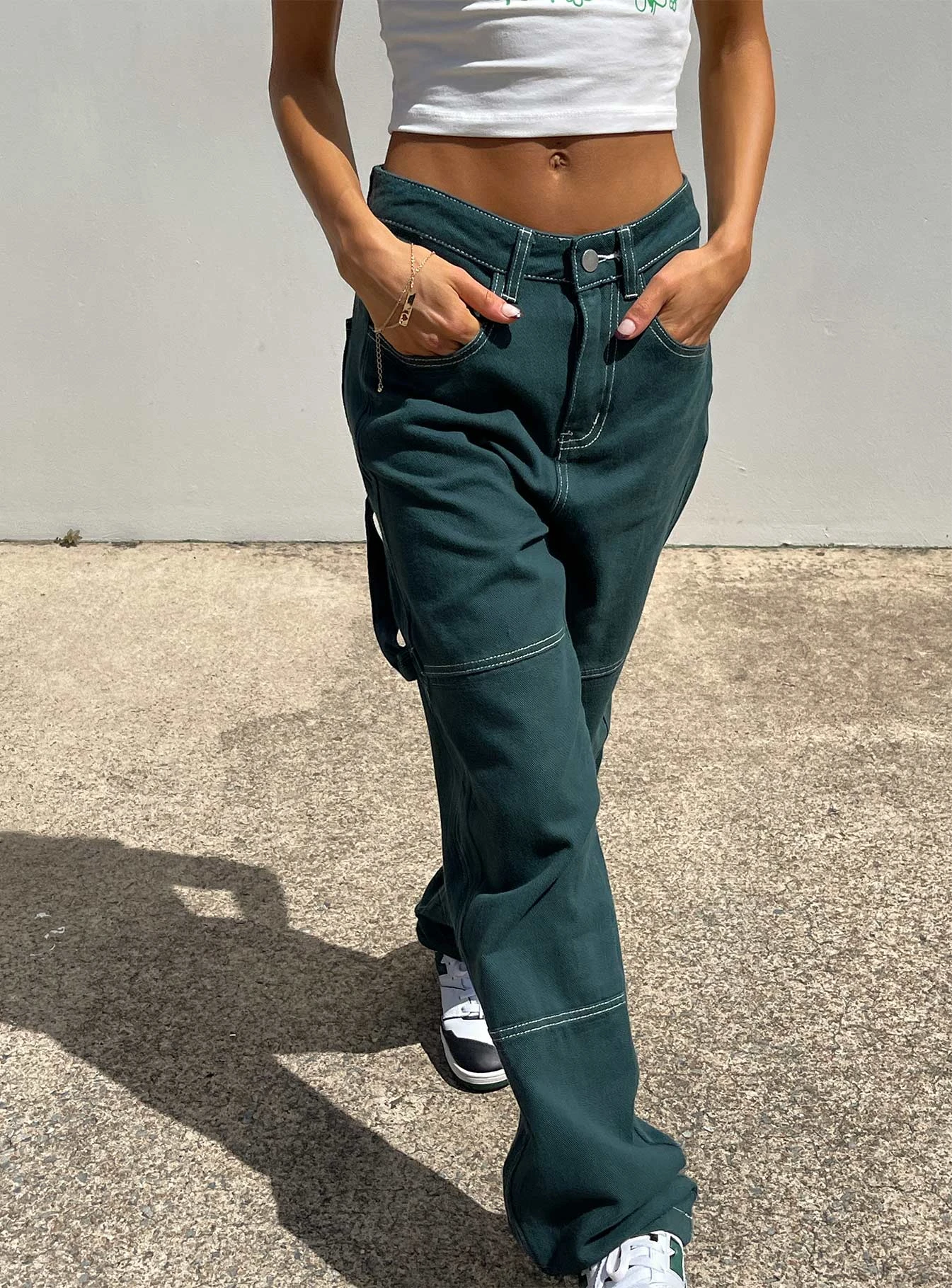 Princess Polly Copeland Jeans Green 1 Princess Polly Copeland Jeans Green