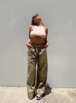 Princess Polly Lista Elastic Pocket Pants Green 18 Princess Polly Lista Elastic Pocket Pants Green -Chic Clothing Shop 1 Lista Elastic Pocket Pants Green