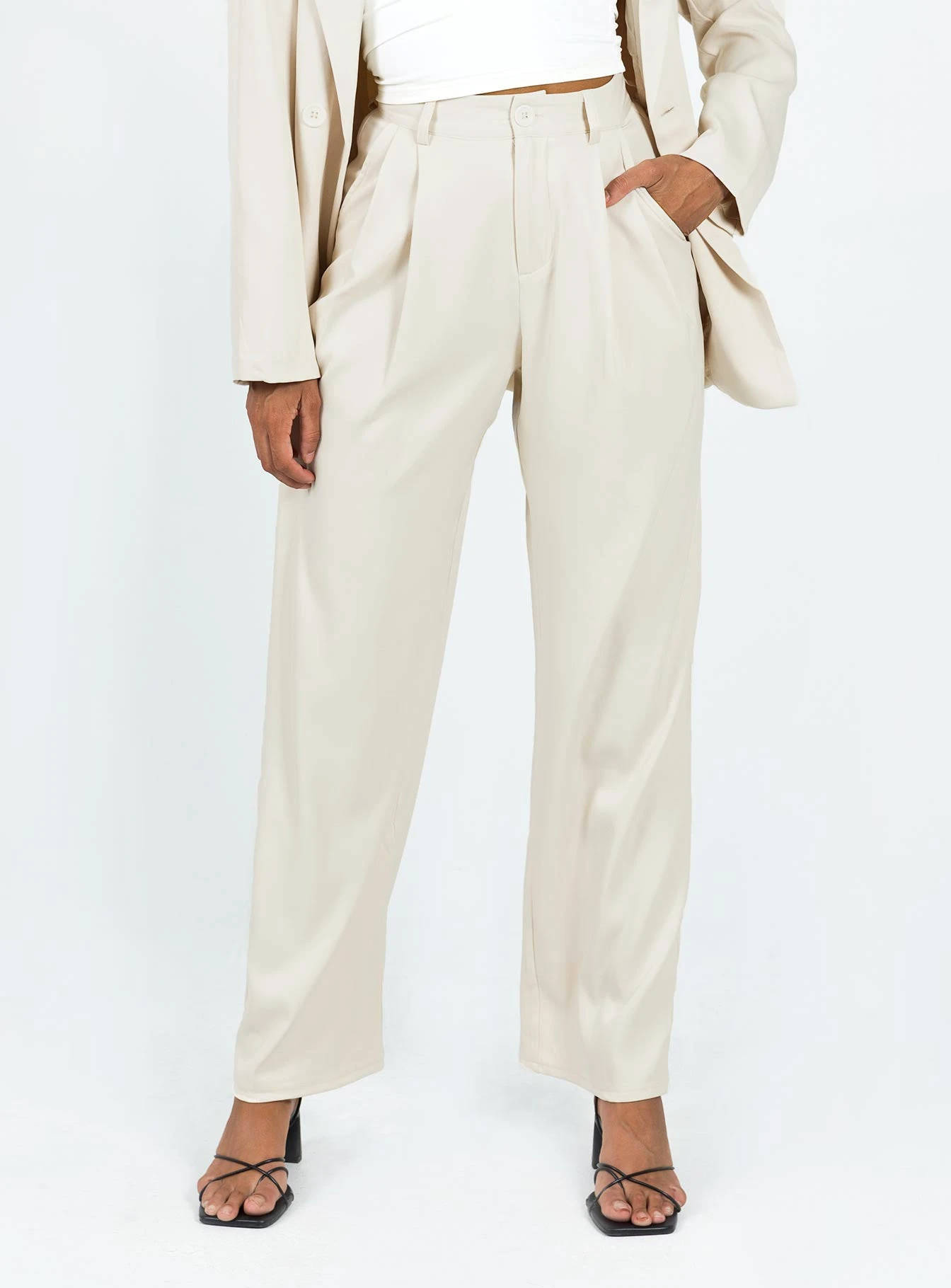 Princess Polly Deagon Pants Cream 2 Princess Polly Deagon Pants Cream - Image 2