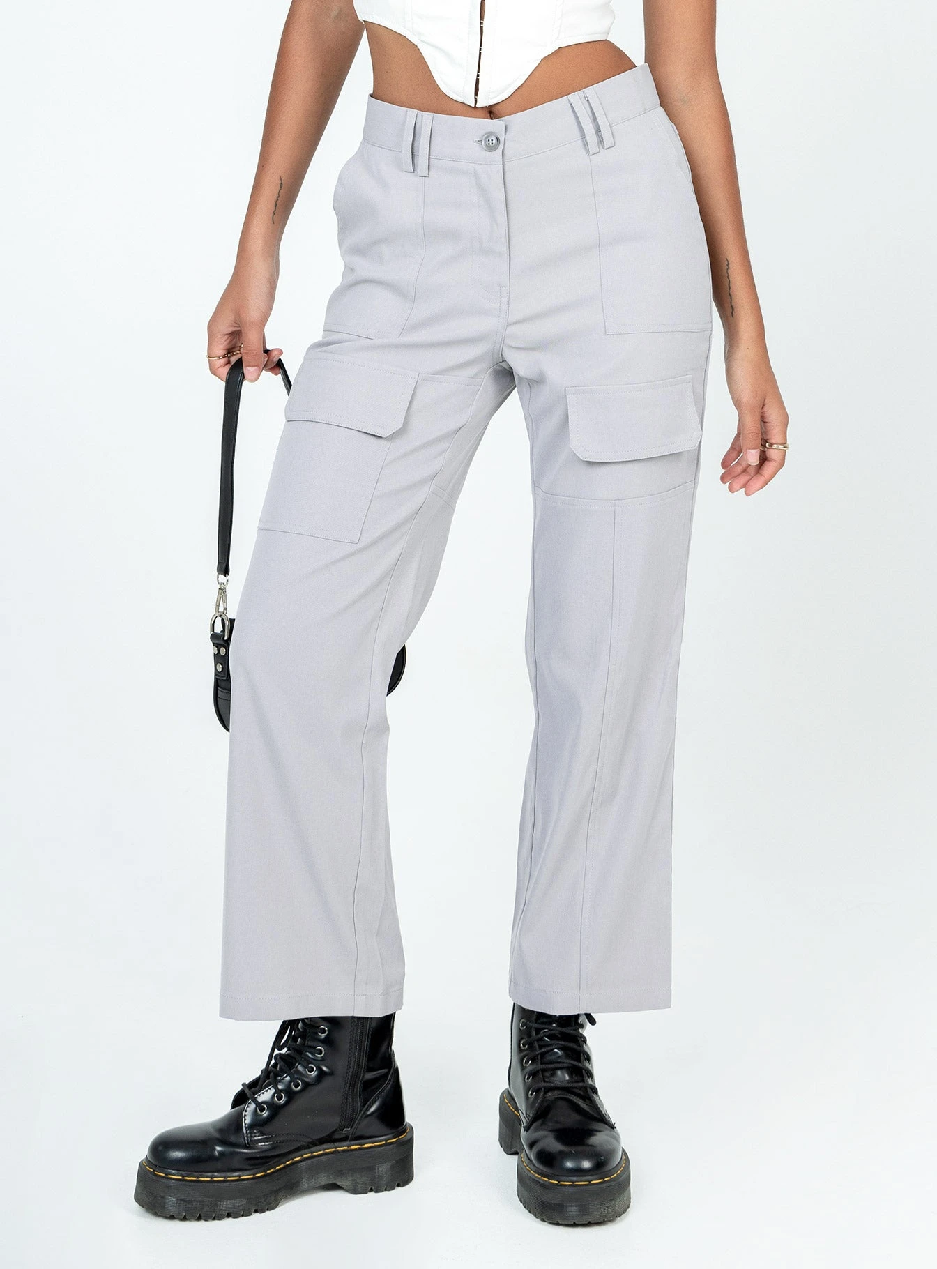 Princess Polly As You Were Cargo Pants Grey 2 Princess Polly As You Were Cargo Pants Grey - Image 2