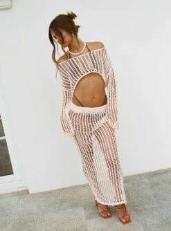 Princess Polly Florence Maxi Skirt Cream