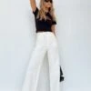 Princess Polly Calcetto Wide Leg Jeans White