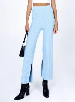 Princess Polly Allen Ribbed Pants Blue