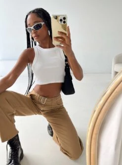 Princess Polly Phelps Cargo Pants Camel