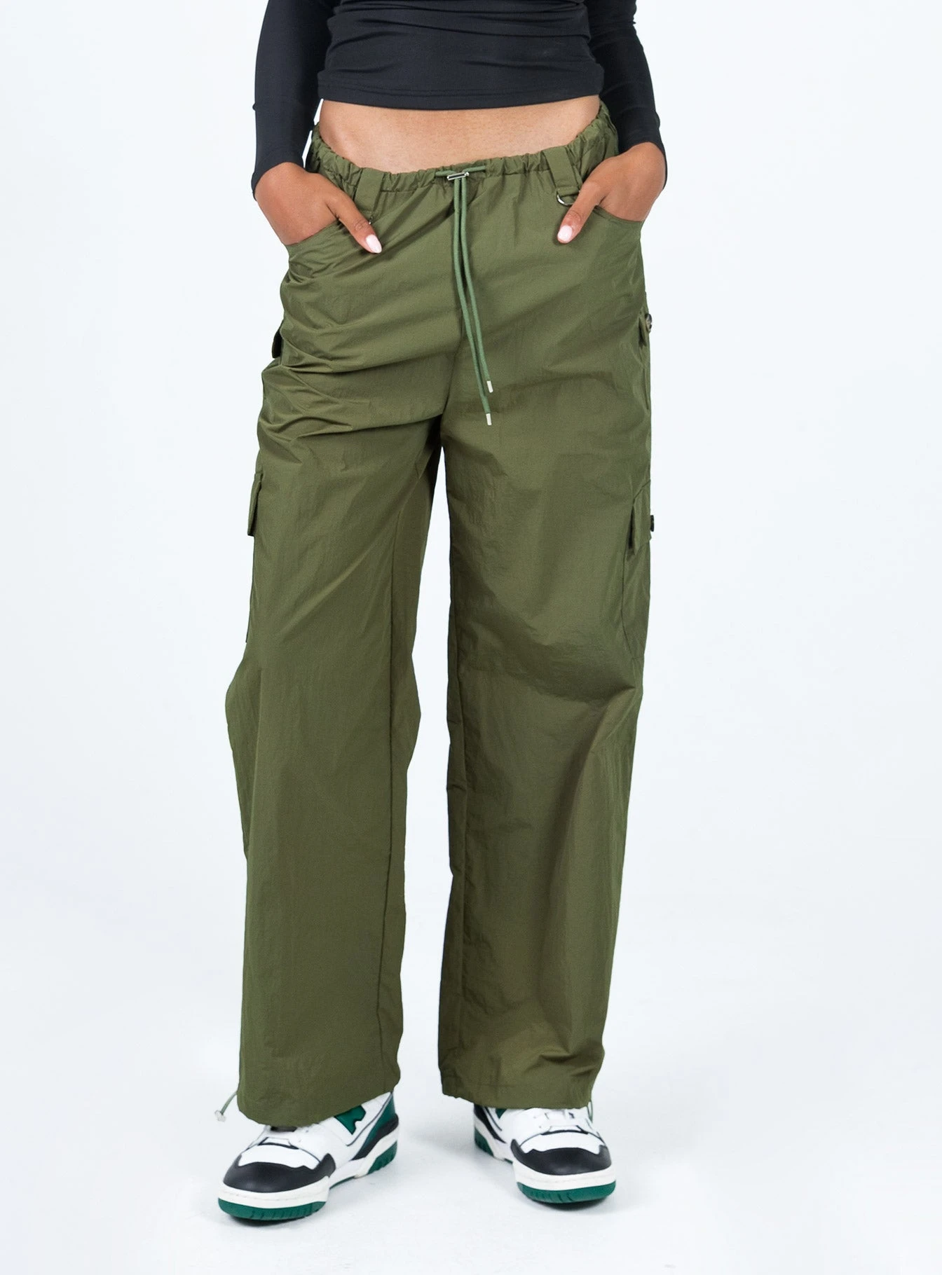 Princess Polly Erave Parachute Pants Khaki 2 Princess Polly Erave Parachute Pants Khaki - Image 2