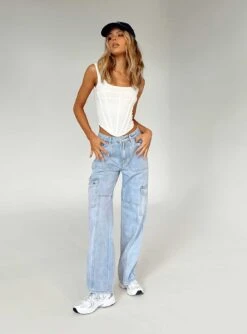 Princess Polly Vincent Cargo Jean Denim