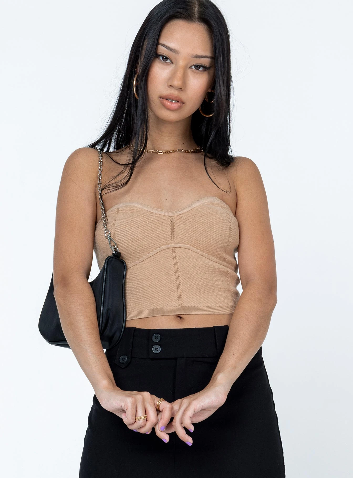 Princess Polly Tatum Strapless Top Beige 2 Princess Polly Tatum Strapless Top Beige - Image 2