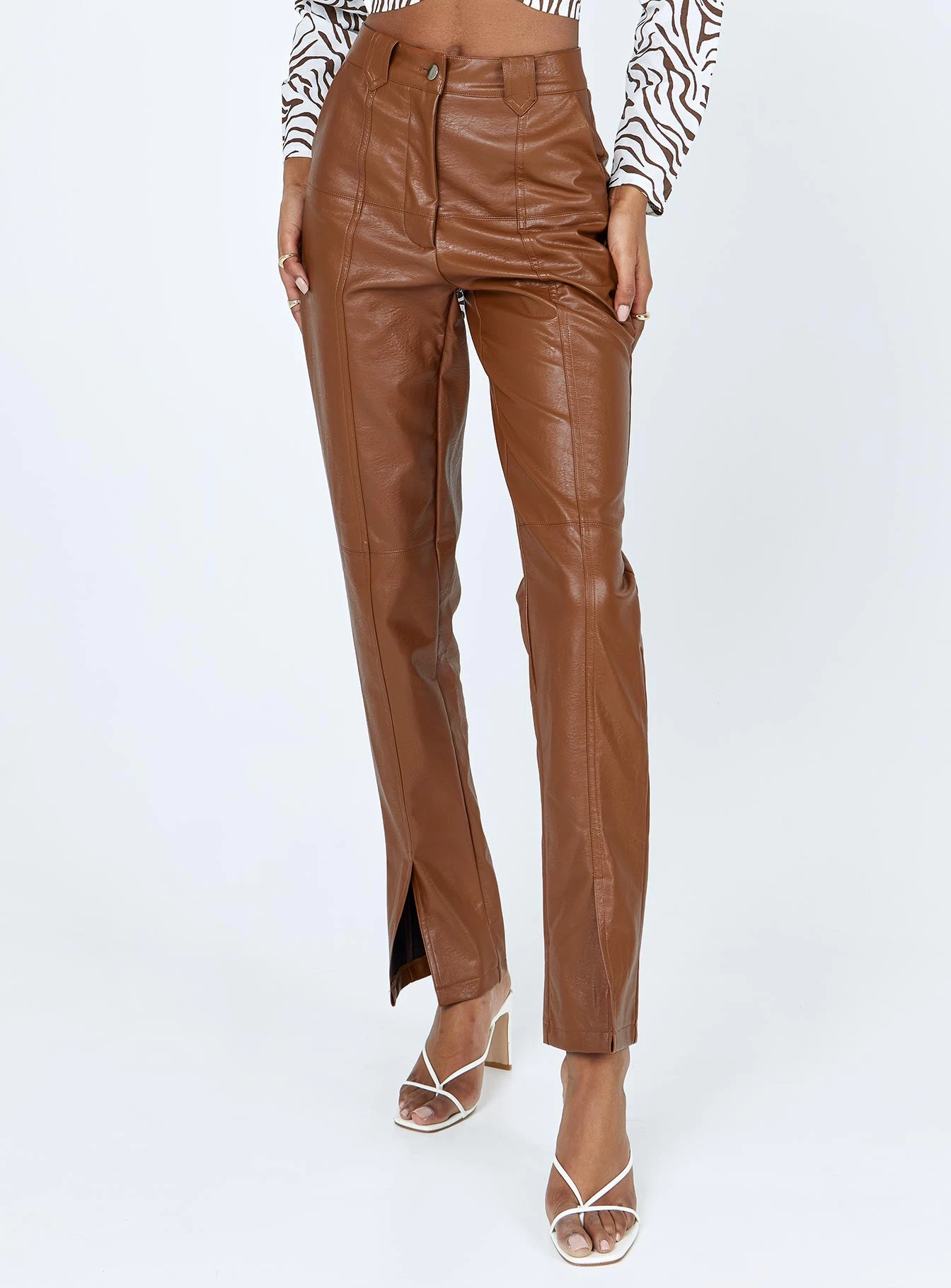 Princess Polly Neptune Pants Brown 2 Princess Polly Neptune Pants Brown - Image 2