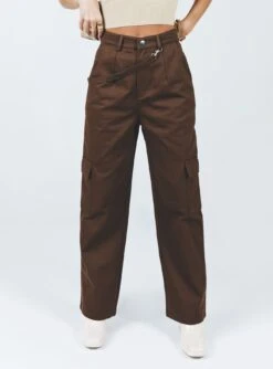 Princess Polly Glenda Pants Brown