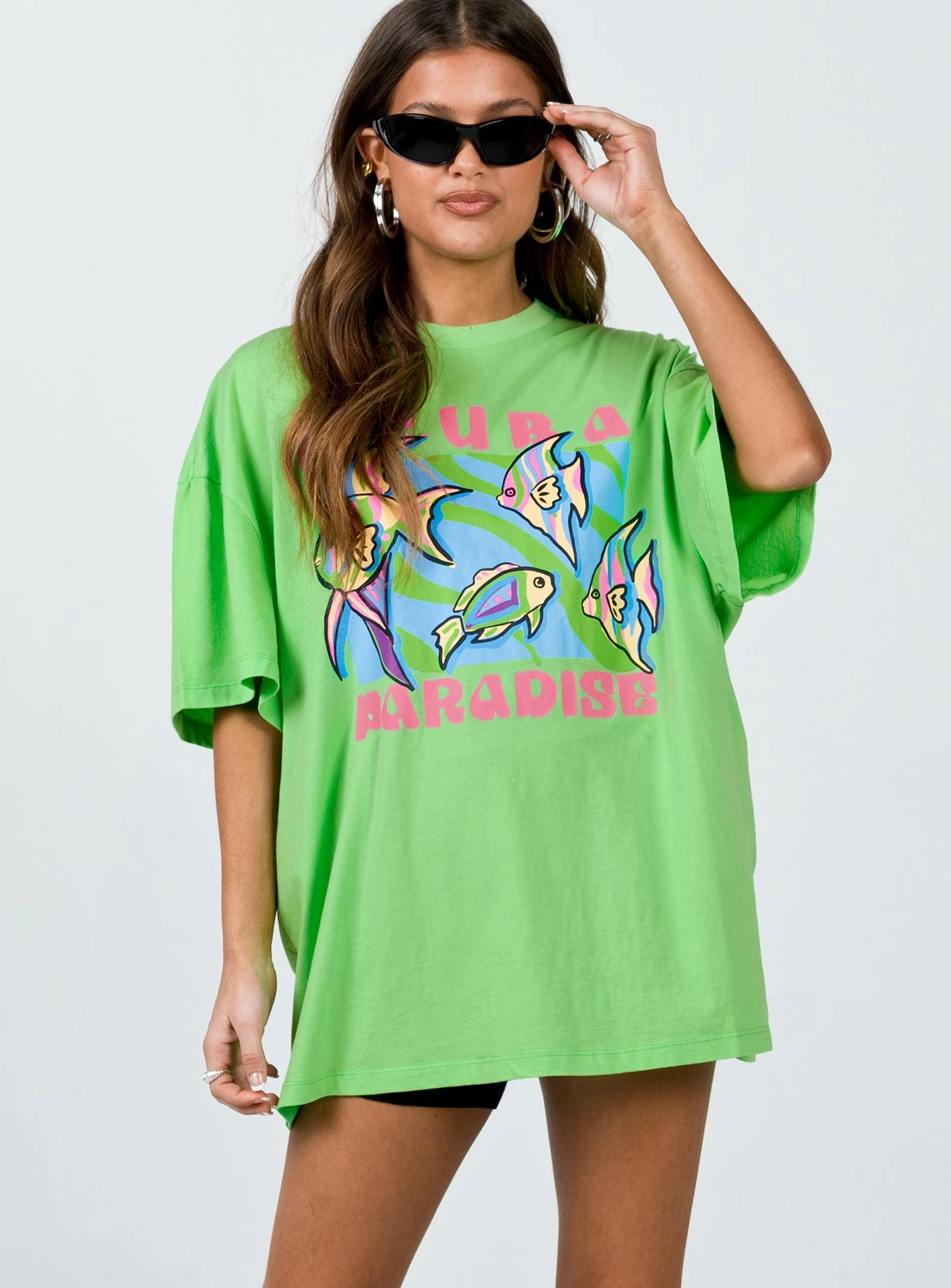 Scuba Paradise Oversize Tee Green 2 Scuba Paradise Oversize Tee Green - Image 2