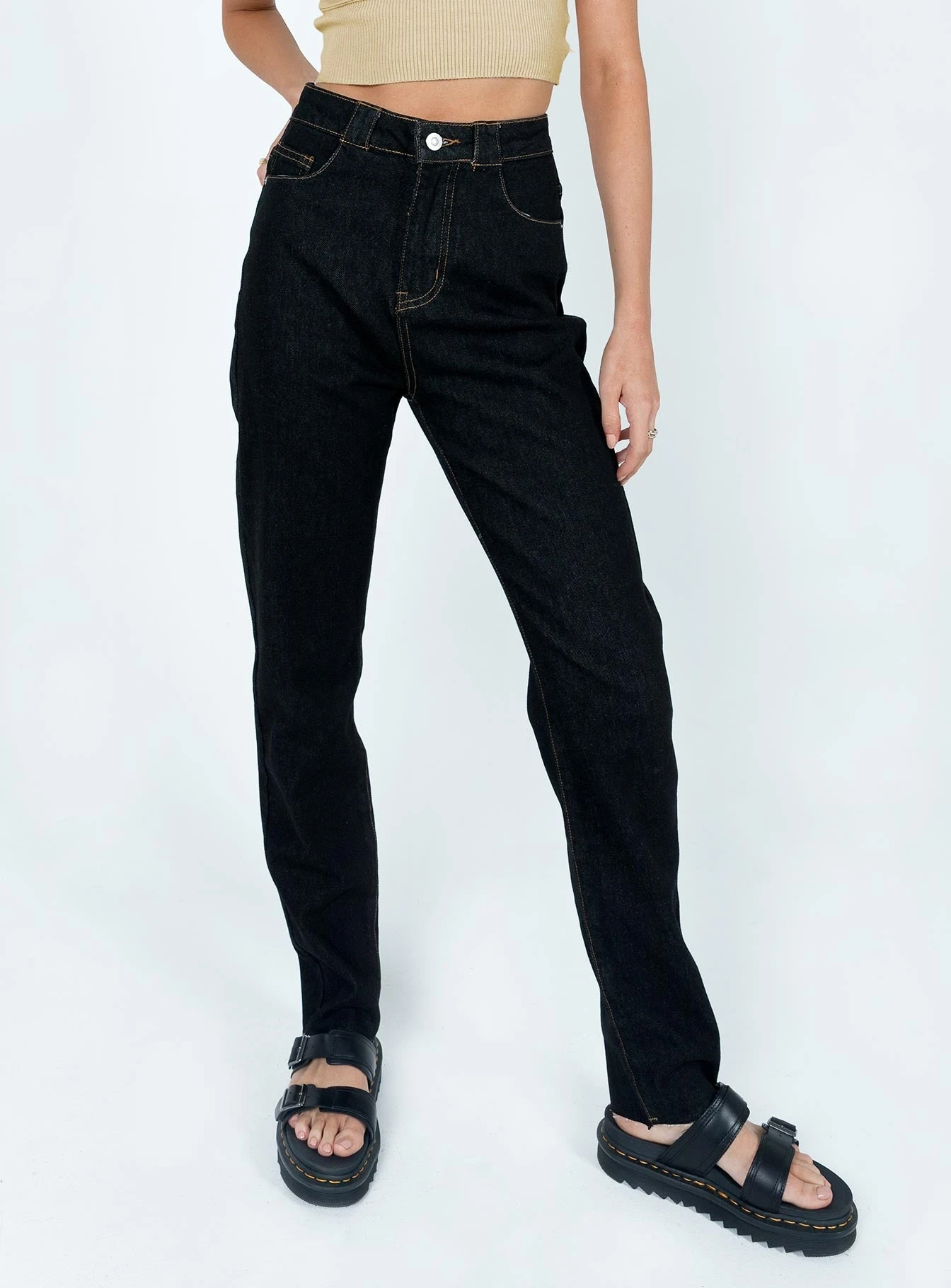 The Breanne 70s High Rise Jean Black 1 The Breanne 70s High Rise Jean Black