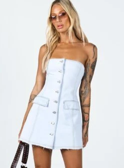 Love After Midnight Mini Dress Blue Denim