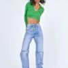 Princess Polly Amalfi Cross Over Denim Jeans