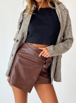 Princess Polly Noelle Mini Skirt Brown