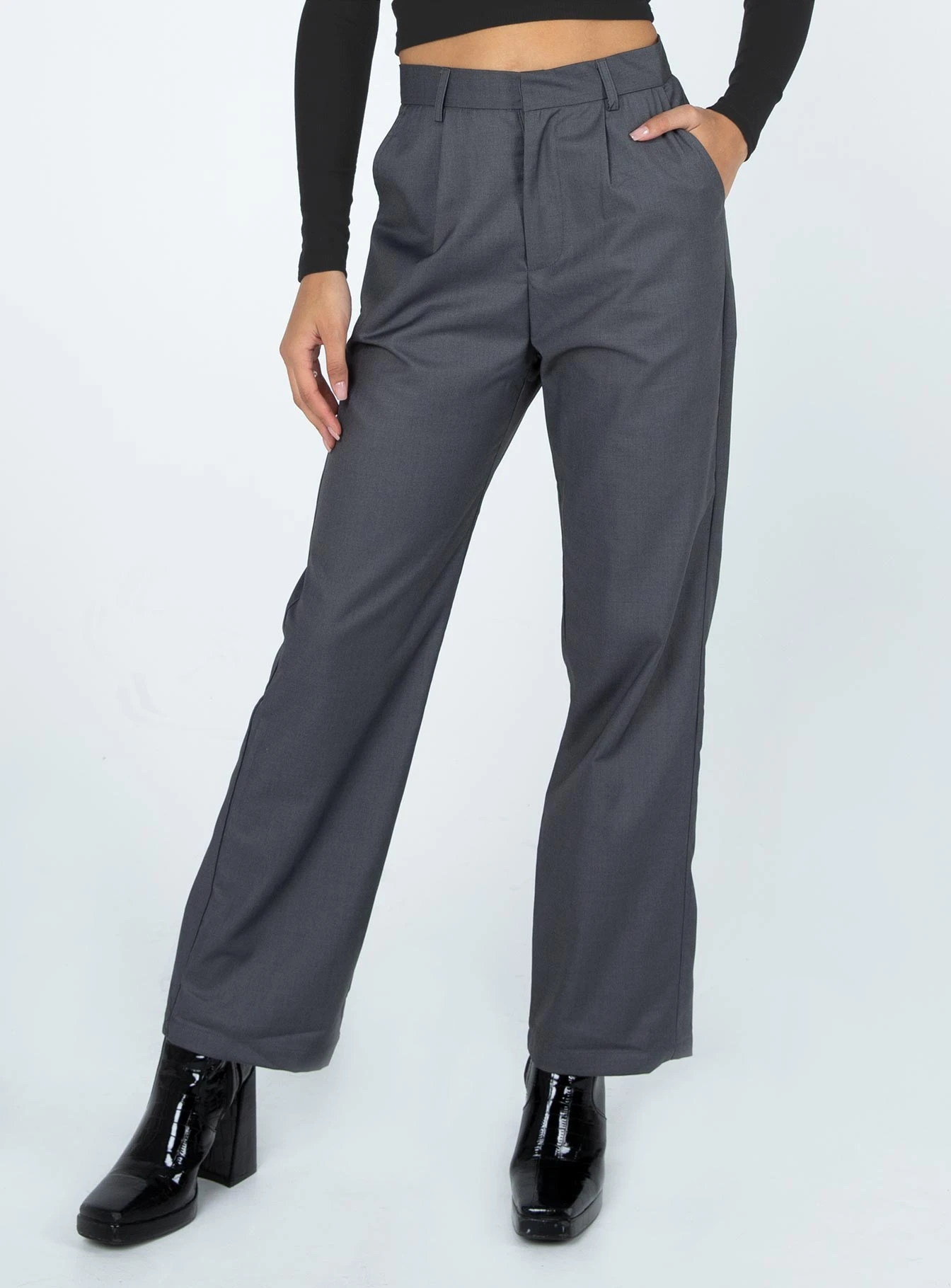 Princess Polly Tessie Pants Grey 1 Princess Polly Tessie Pants Grey