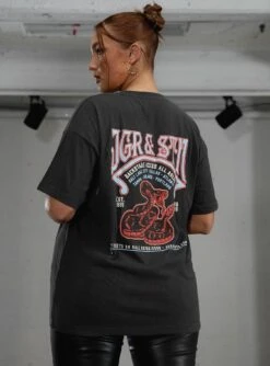 JGR & STN Backstage Oversized Tee Charcoal