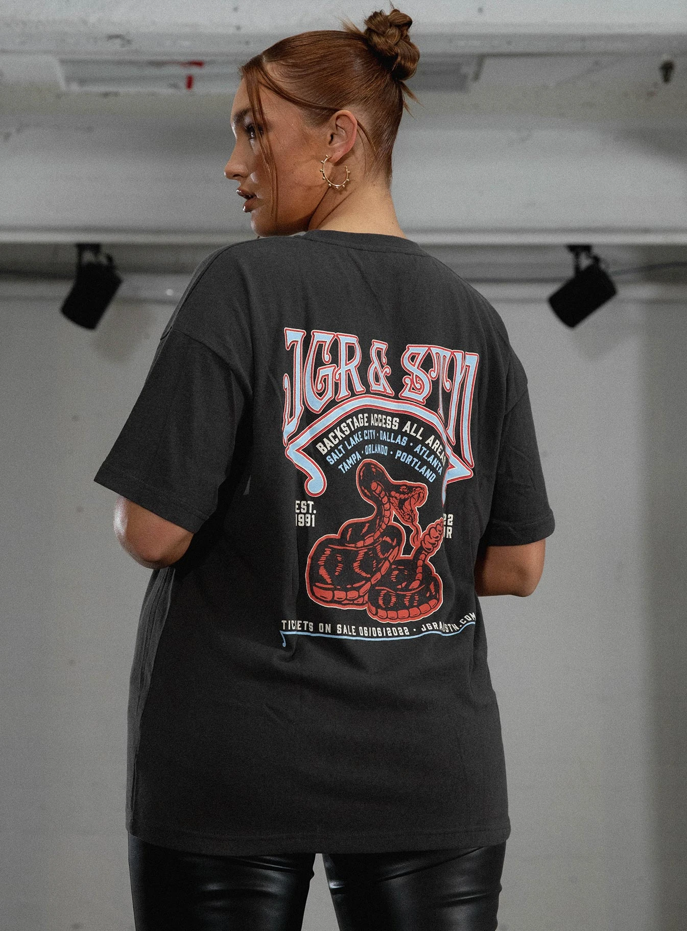 JGR & STN Backstage Oversized Tee Charcoal 1 JGR & STN Backstage Oversized Tee Charcoal