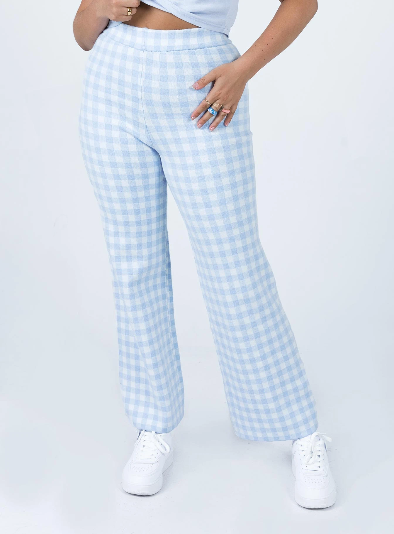 Princess Polly Jeanie Knit Pants Blue 2 Princess Polly Jeanie Knit Pants Blue - Image 2