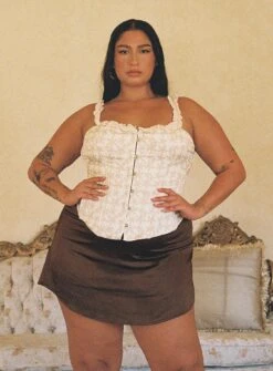 Jemima Mini Skirt Brown Curve