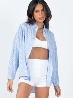 Princess Polly Elona Shirt Blue Stripe 13 Princess Polly Elona Shirt Blue Stripe -Chic Clothing Shop 1 modelinfo jess us2 4c334f6b 8d15 4135 8c8c 3d1b5b372a3e