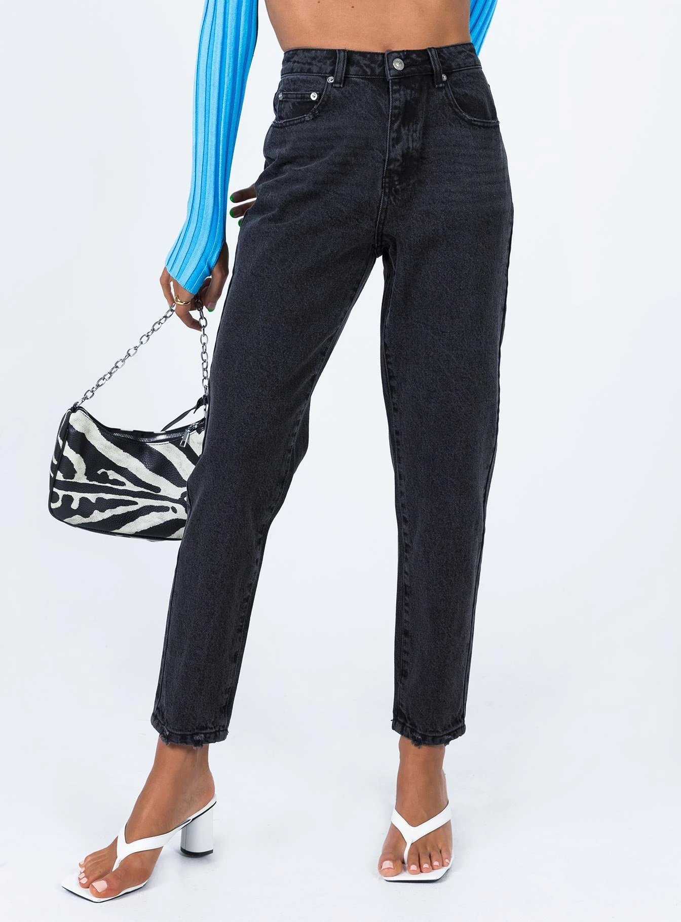 Princess Polly Zaiden Straight Leg Jeans Black Denim 4 Princess Polly Zaiden Straight Leg Jeans Black Denim - Image 4