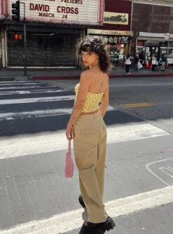 Princess Polly Luna Mid Rise Cargo Pants Beige