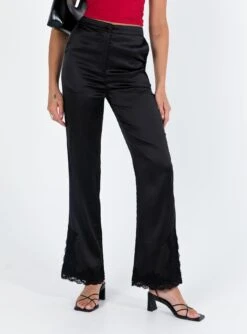 Princess Polly Batten Pants Black