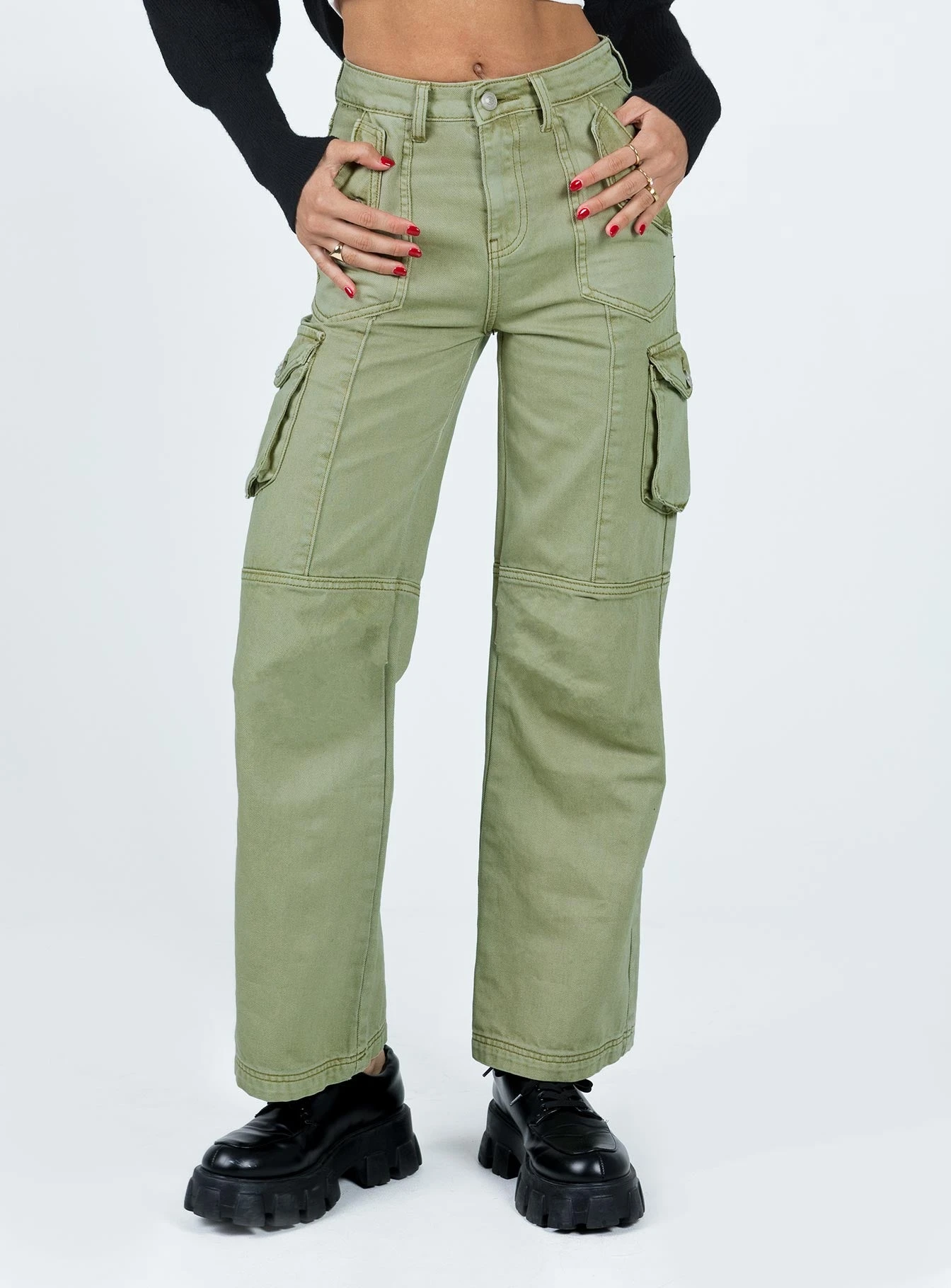 Oswell Cargo Pants Green 2 Oswell Cargo Pants Green - Image 2
