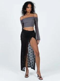 Princess Polly Uno Maxi Skirt Licorice