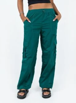 Princess Polly Gama Parachute Pants Teal